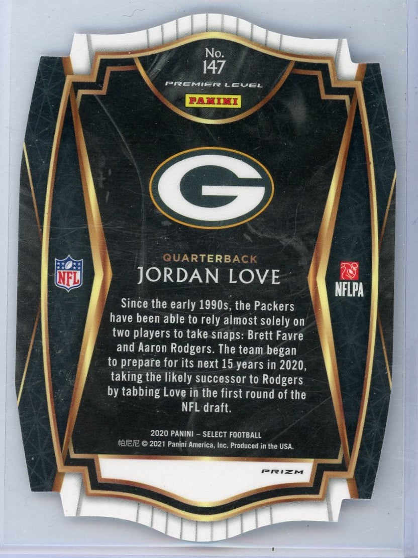 Jordan Love 2020 Panini Select Purple Prizm Die-Cut RC