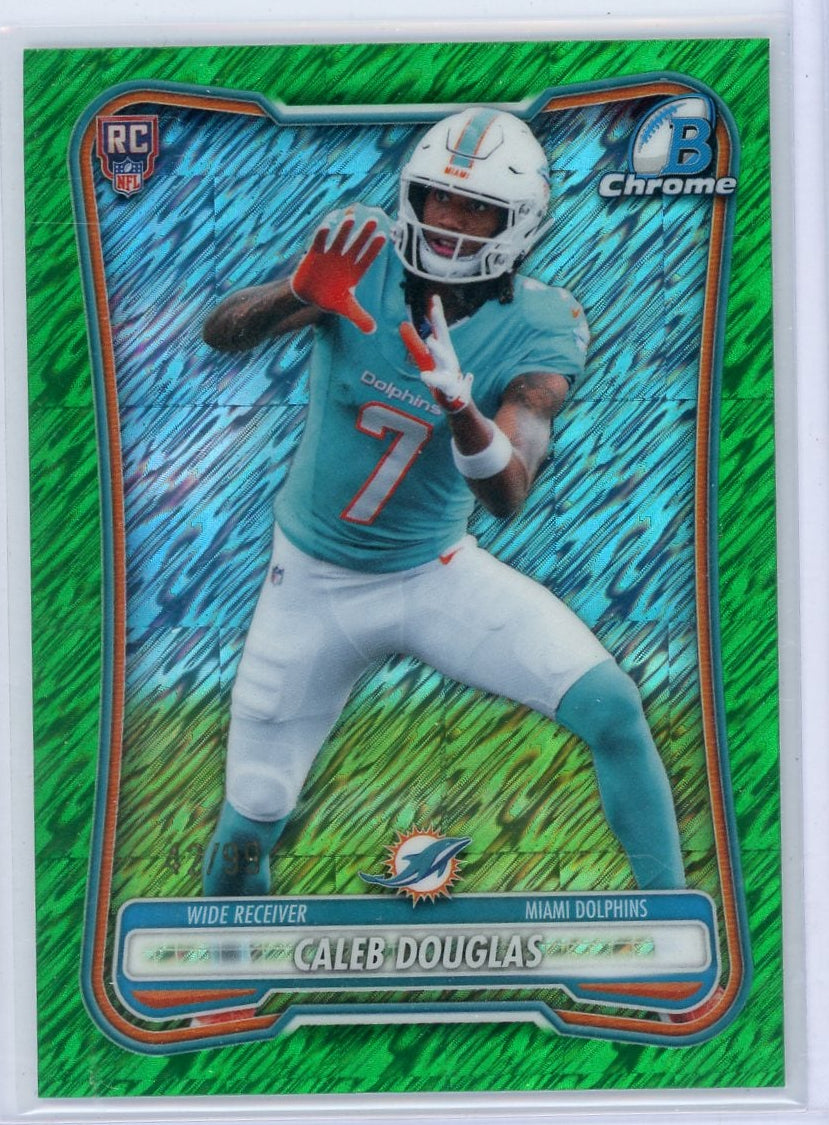 Caleb Douglas 2026 Bowman Chrome Football Rookie Green Shimmer Refractor #'d 42/99