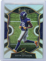 Justin Jefferson 2020 Panini Select silver prizm concourse rookie card