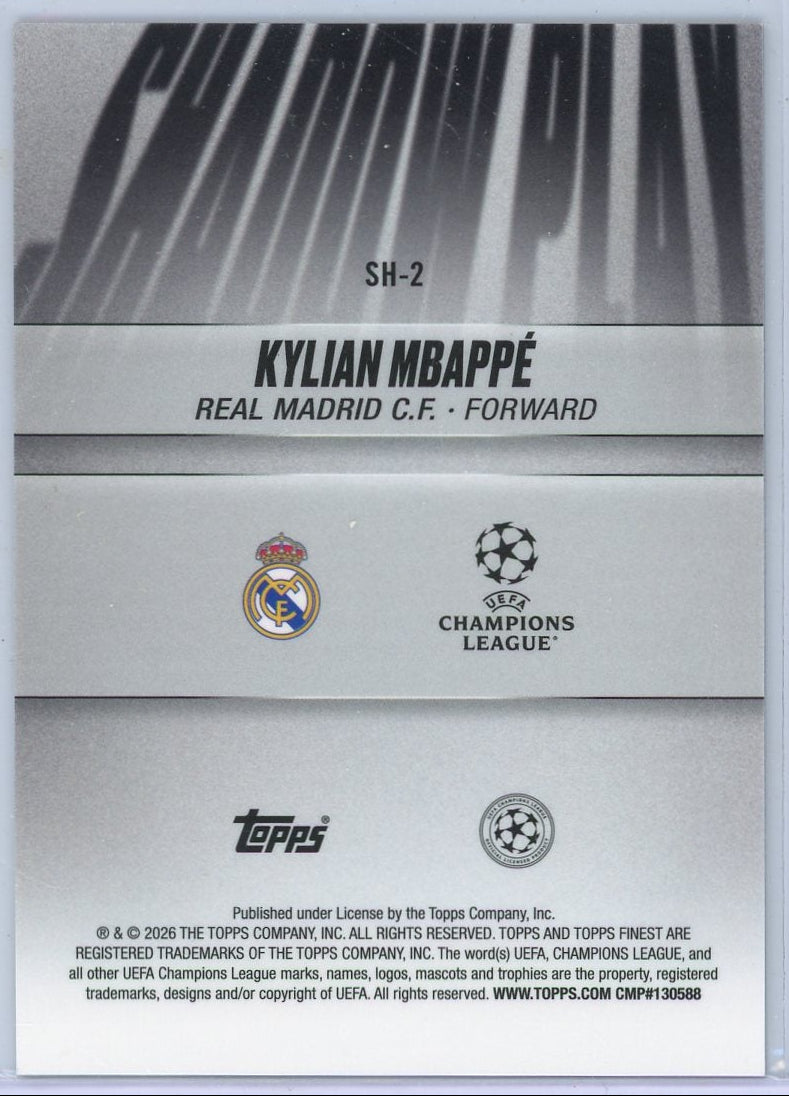 Kylian Mbappe 2025-26 Topps Finest UEFA Shadow Play