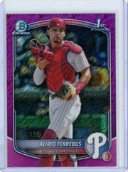 Alirio Ferrebus 2025 1st Bowman Chrome Pink Shimmer ref. #'d 063/199