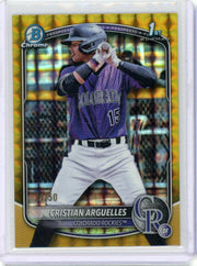 Christian Arguelles 2025 1st Bowman Chrome Gold Geometric ref. #'d 21/50
