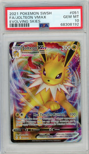 Jolteon Vmax Pokémon Evolving Skies Ultra Rare #051/203 PSA 10