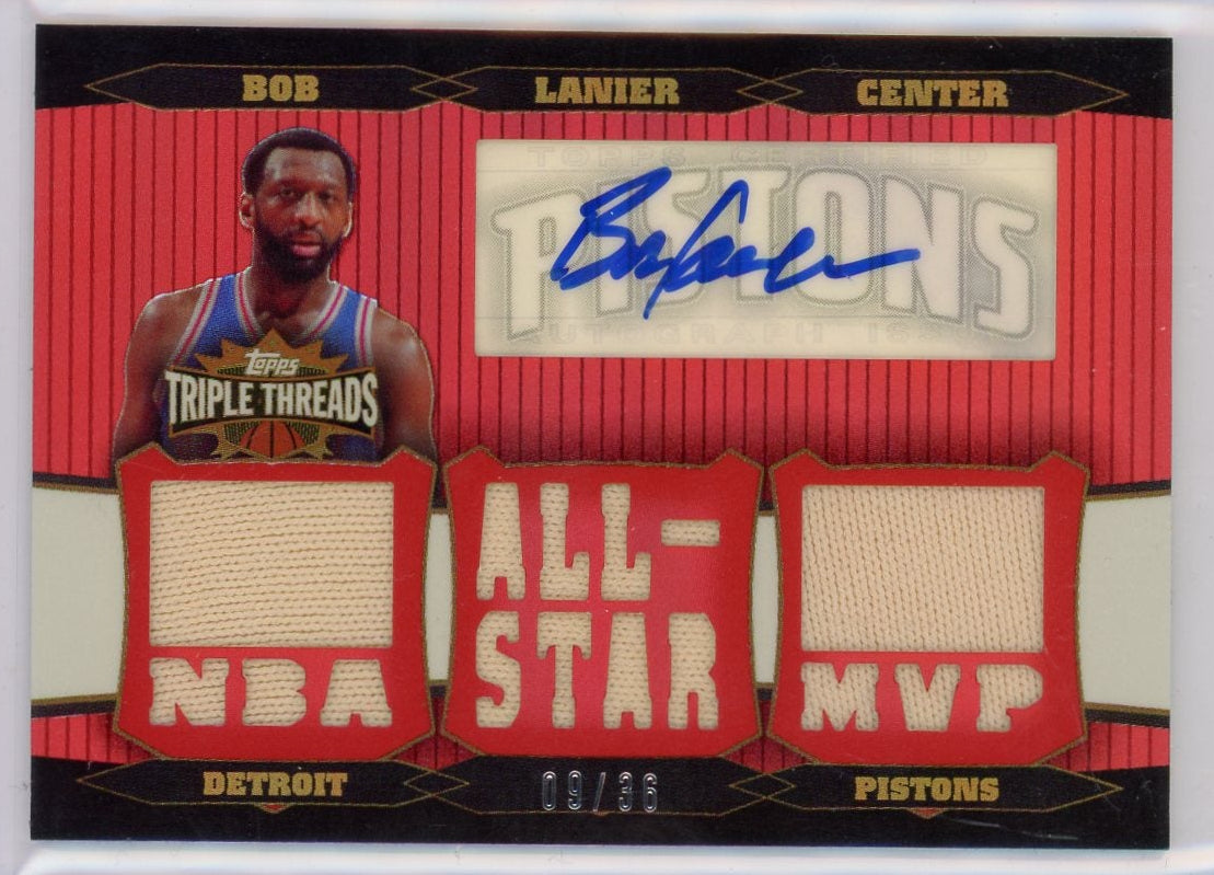 Bob Lanier 2007 Topps Triple Threads NBA All-Star MVP autograph relic #'d 09/36