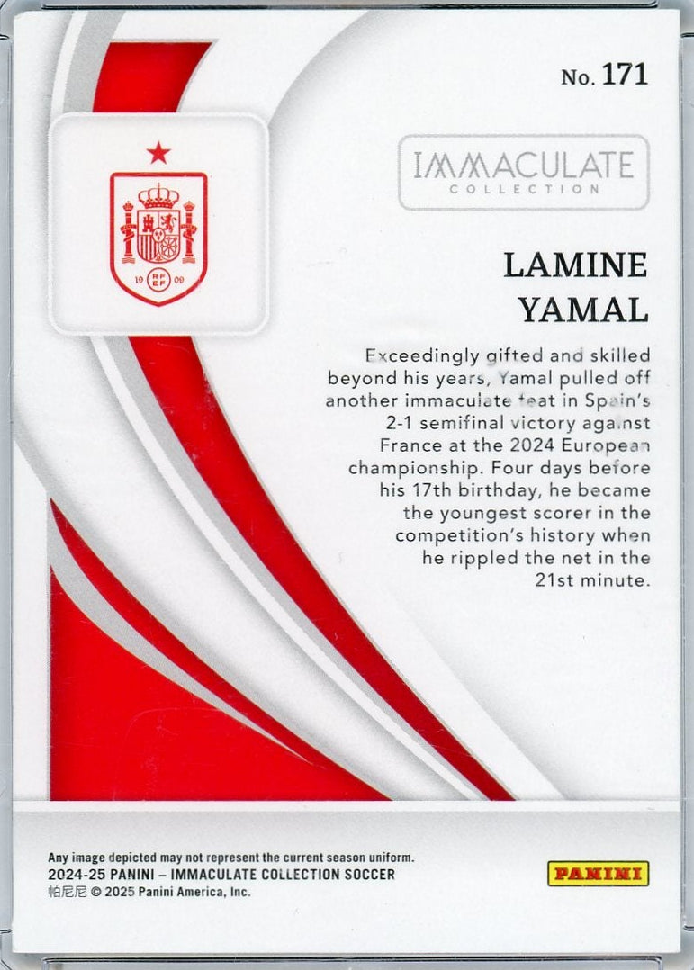 Lamine Yamal Panini Immaculate Collection No. 171 #'d 23/26