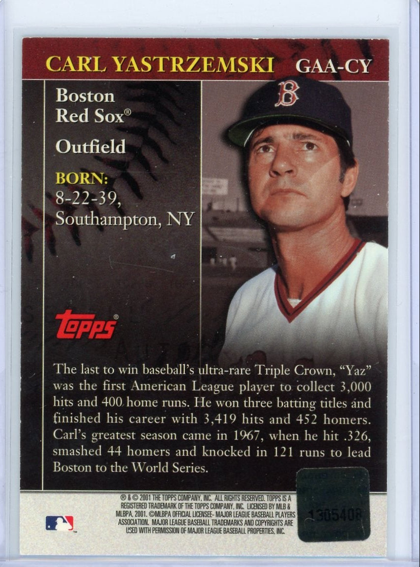 Carl Yastrzemski 2001 Topps Golden Anniversary Great Autograph