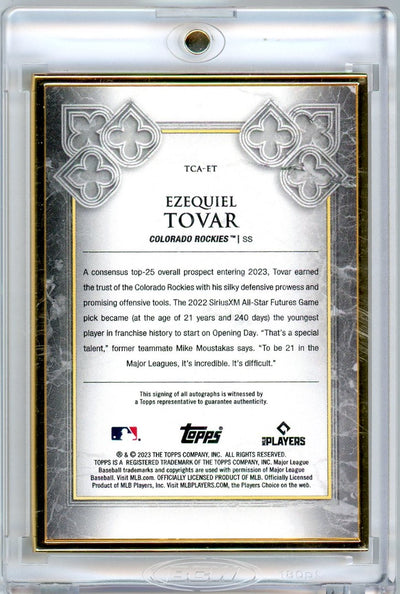 Ezequiel Tovar 2023 Topps Transcendent Collection Gold Frame Autographs #'d 16/20