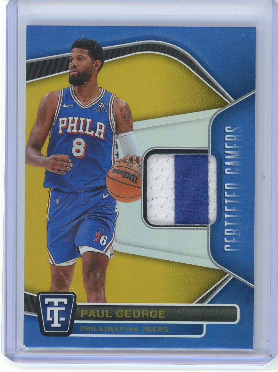 Paul George 2024 Panini Totally Certified Gold Patch #'d 08/10 (Jersey #)