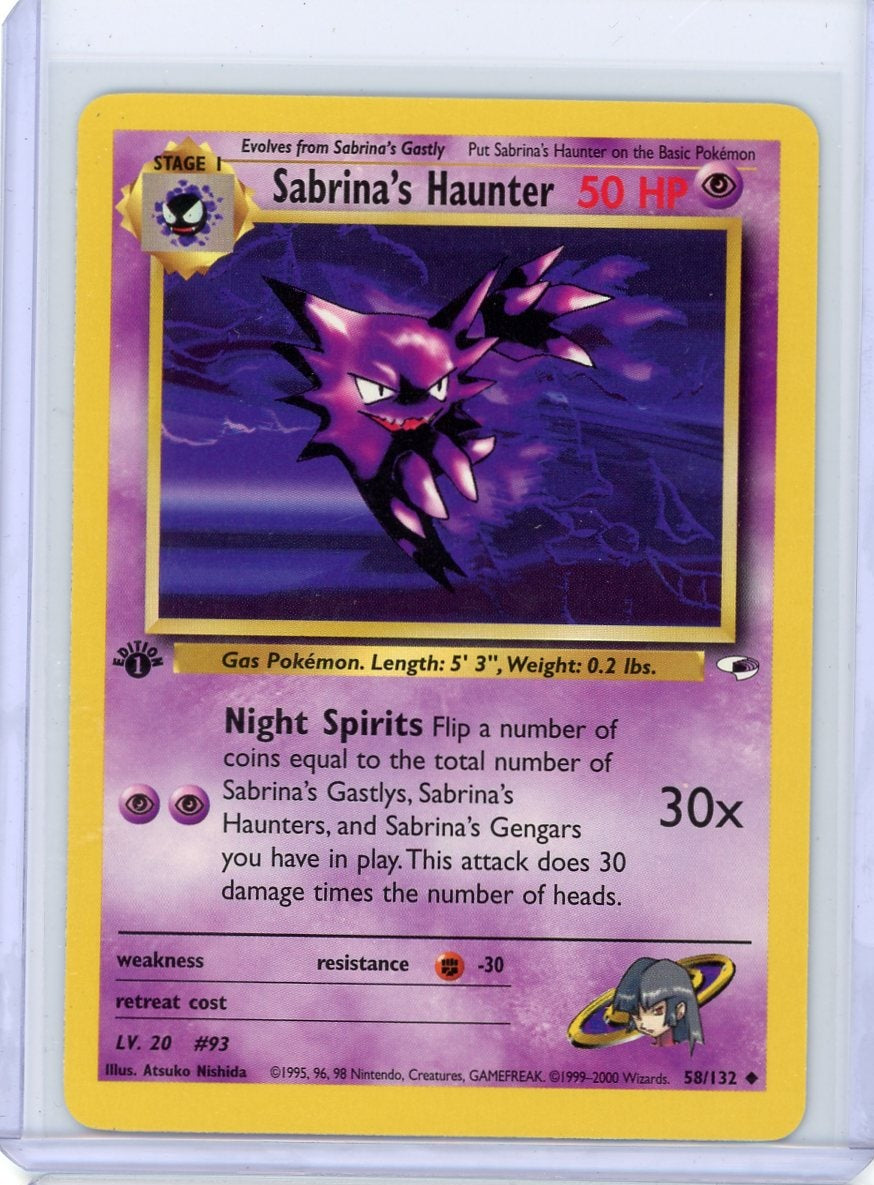 Sabrina's Haunter Pokemon Gym Challenge 1st Edtiion non holo 58/132