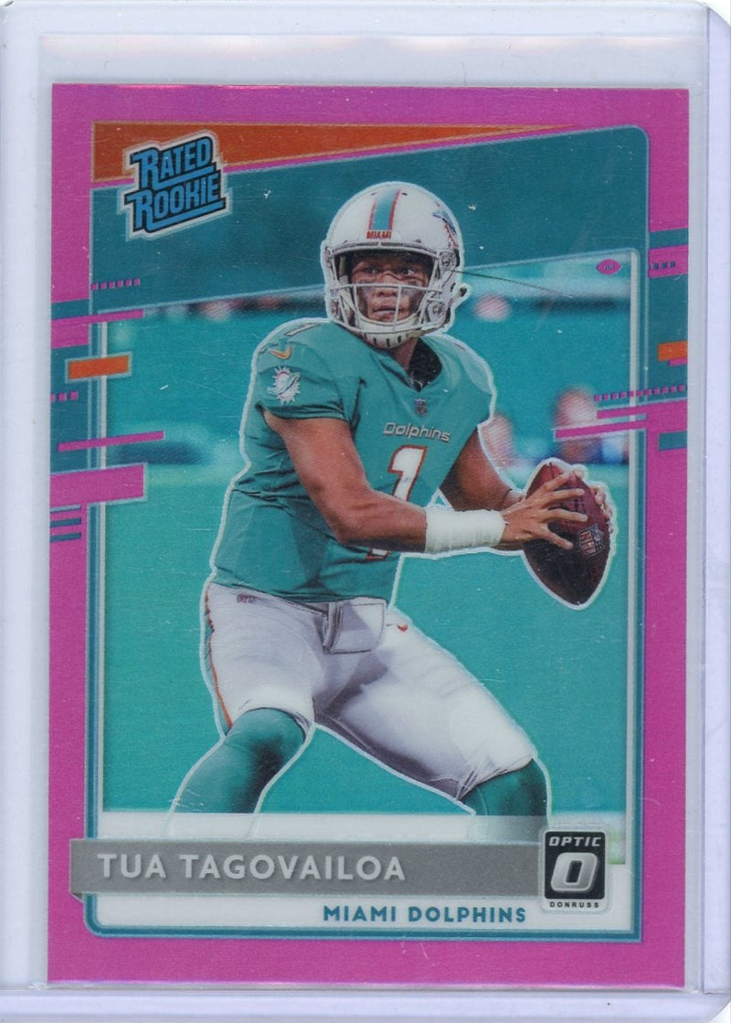 Tua Tagovailoa 2020 Panini Donruss Optic pink prizm rookie card