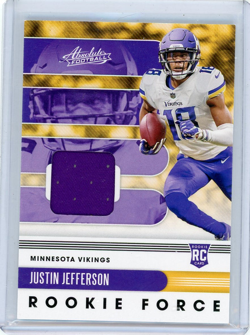 Justin Jefferson 2020 Panini Absolute Rookie Force relic rookie card