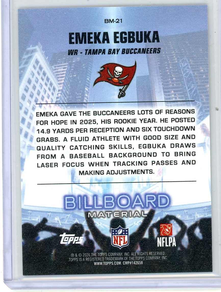 Emeka Egbuka 2026 Topps Flagship Football Billboard Material SSP