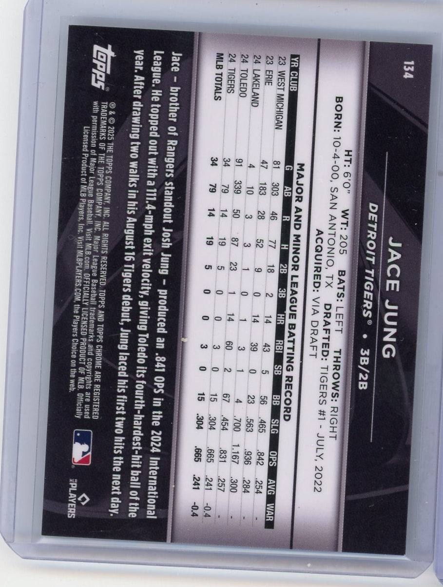 Jace Jung 2025 Topps Chrome Black Rookie #'d 10/10