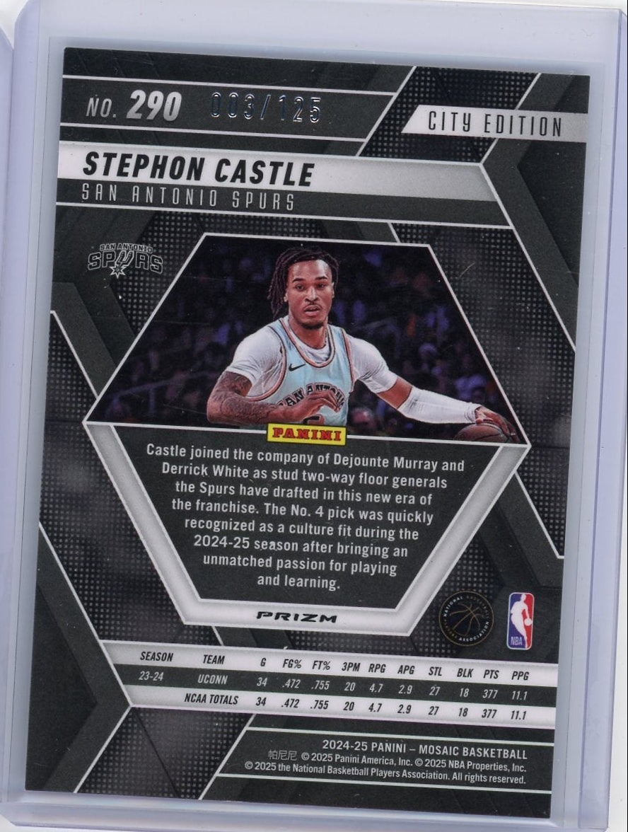 Stephon Castle 2024 Panini Mosaic City Edition Ice Rookie #'d 003/125