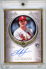 Nolan Gorman 2023 Topps Transcendent Collection Gold Frame Autographs #'d 13/20