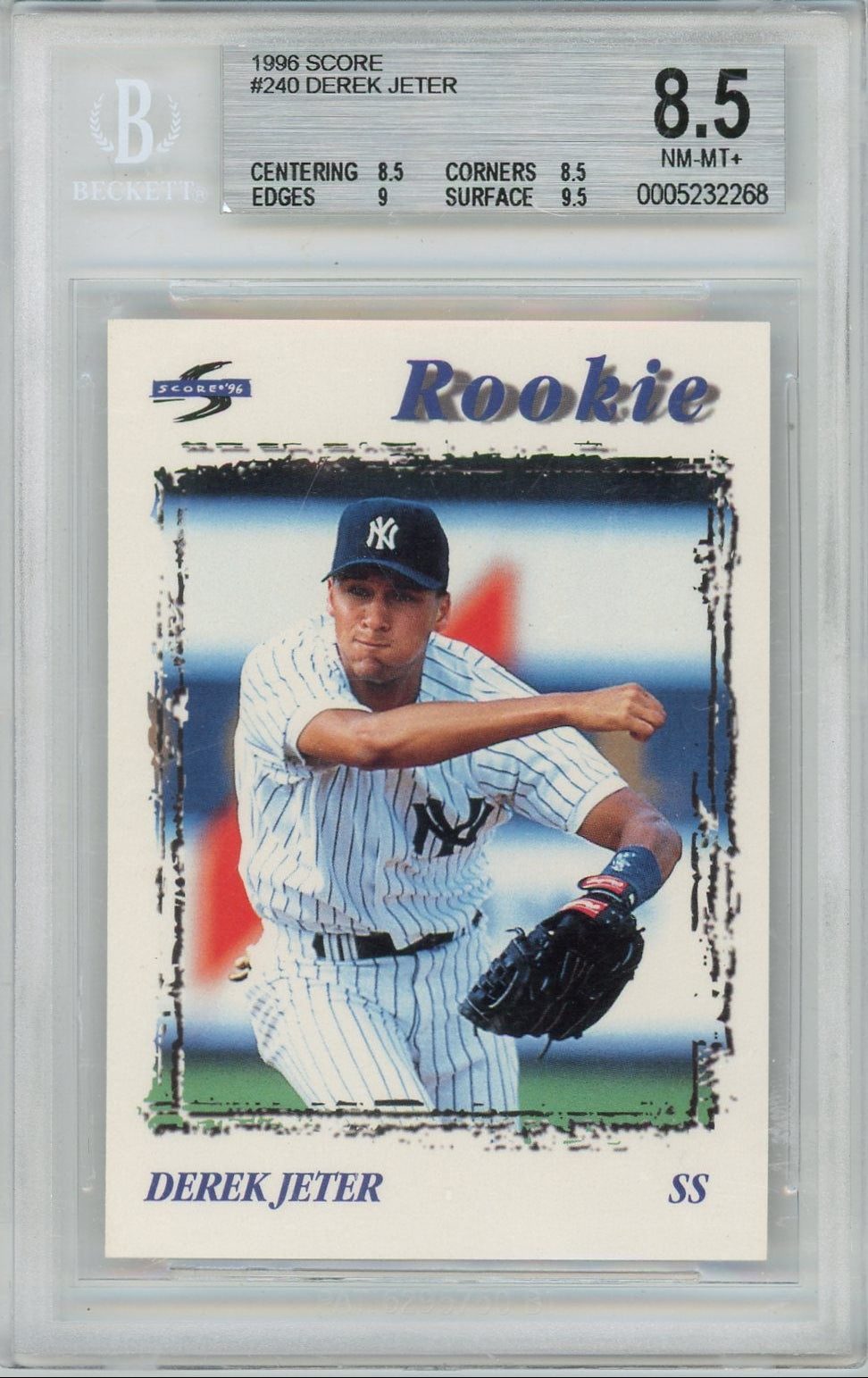 Derek Jeter 1996 Score #240 BGS 8.5