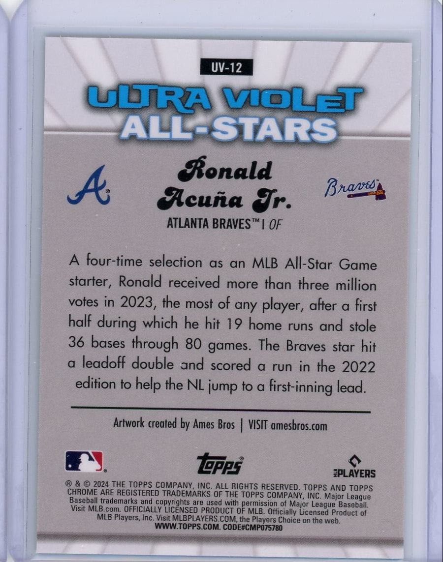 Ronald Acuna Jr 2024 Topps Chrome Ultraviolet All-Stars SSP
