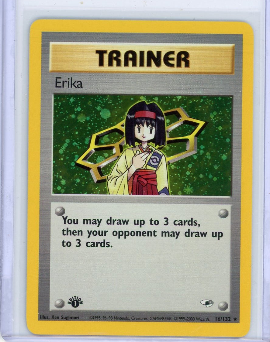 Erika Trainer Pokemon Gym Heroes 1st Edition Holo 16/132