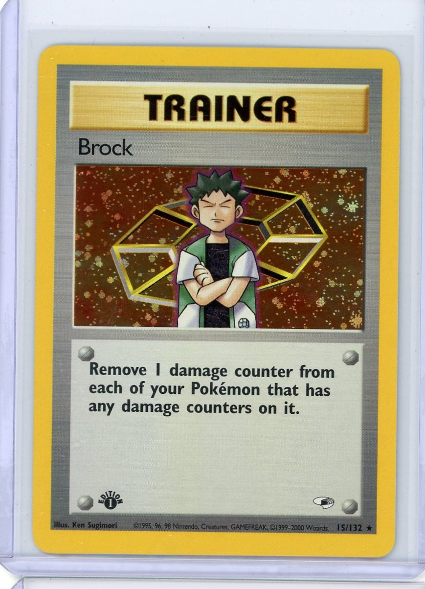 Brock Trainer Pokémon Gym Heroes 1st Edition holo 15/132