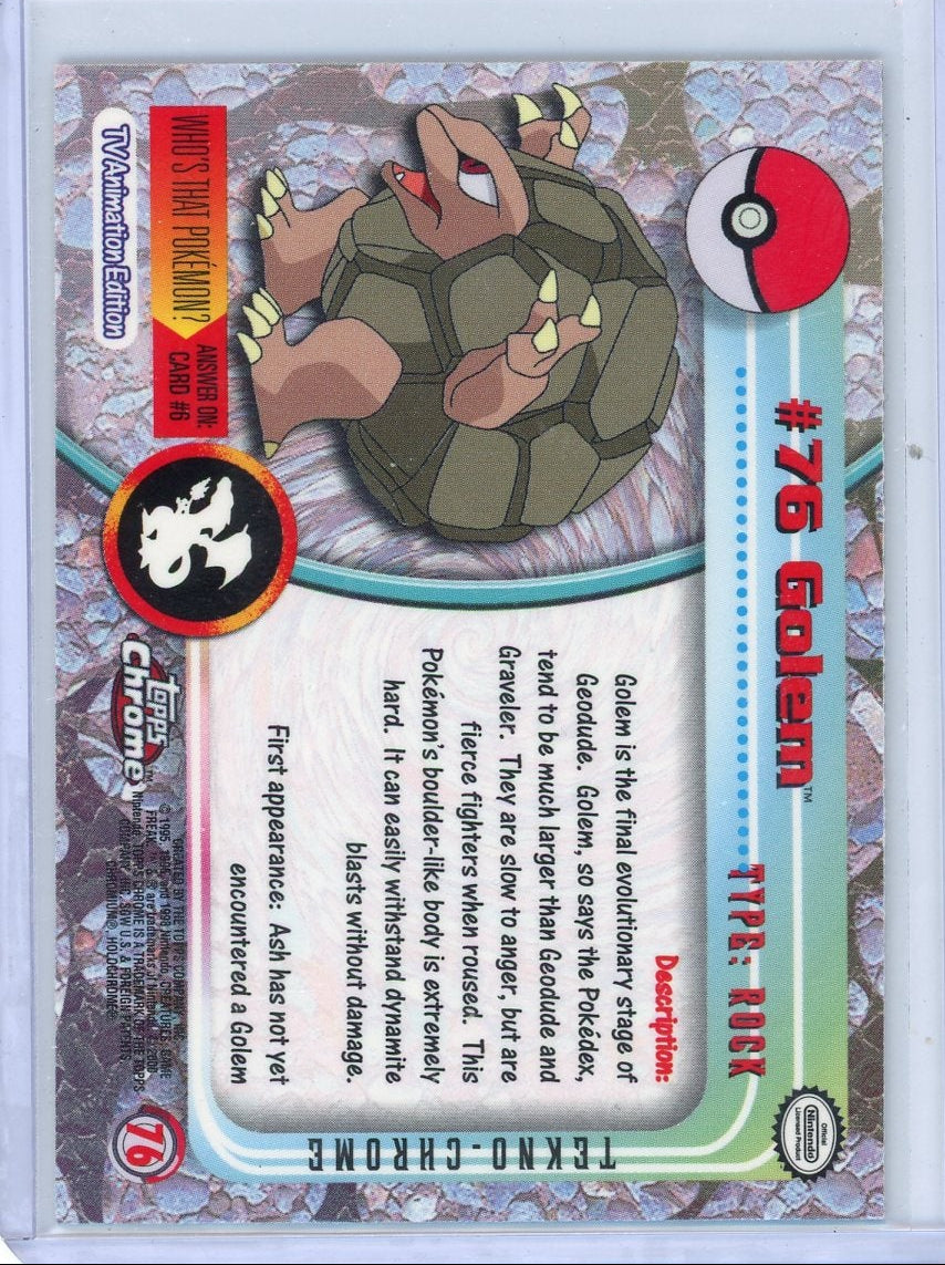 Golem Pokémon Topps Chrome Tekno #76