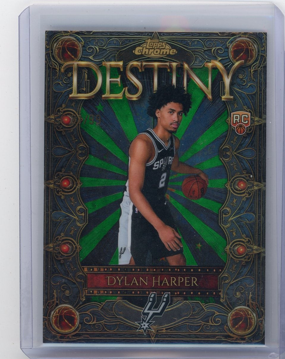 Dylan Harper 2025-26 Topps Chrome Destiny green ref. rookie card #'d 21/99