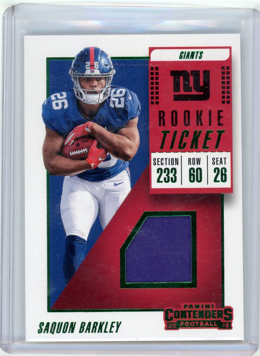 Saquon Barkley 2018 Panini Contenders Rookie Ticket Relic