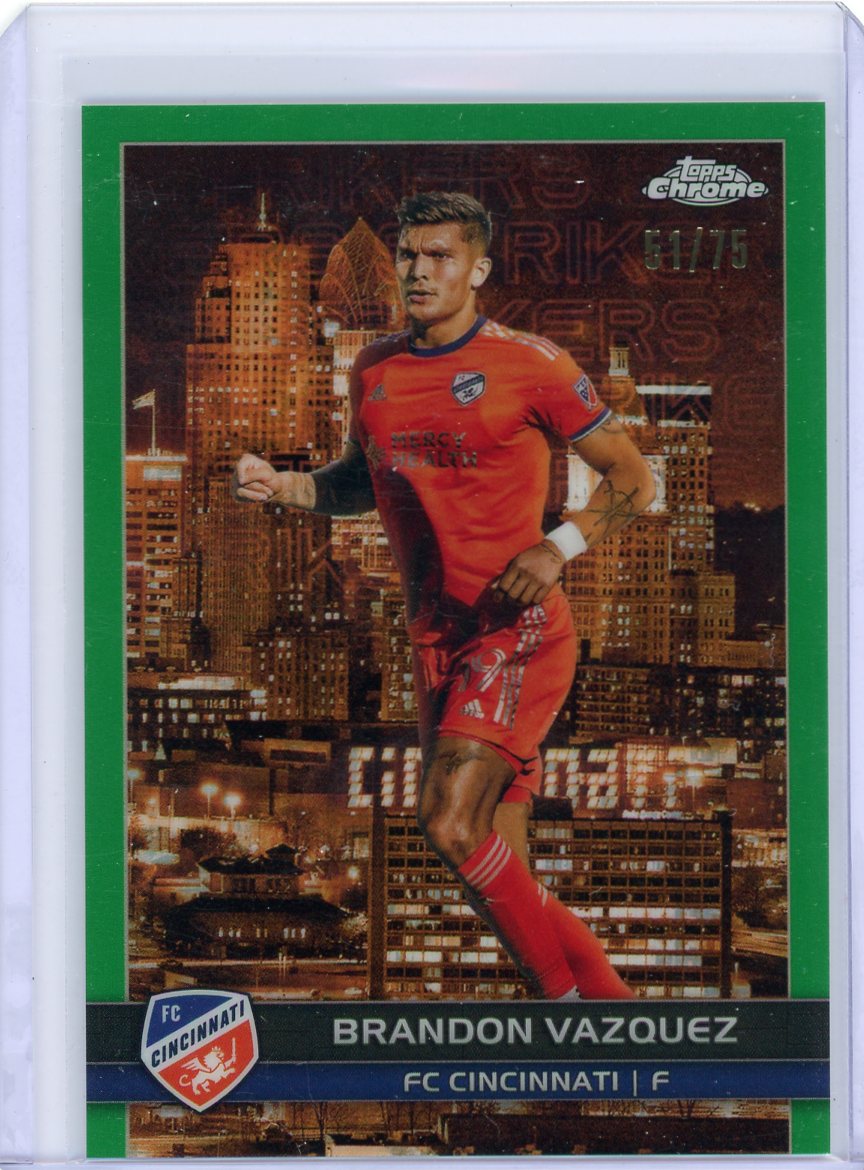Brandon Vazquez 2023 Topps Chrome MLS City Strikers green refractor #'d 51/75