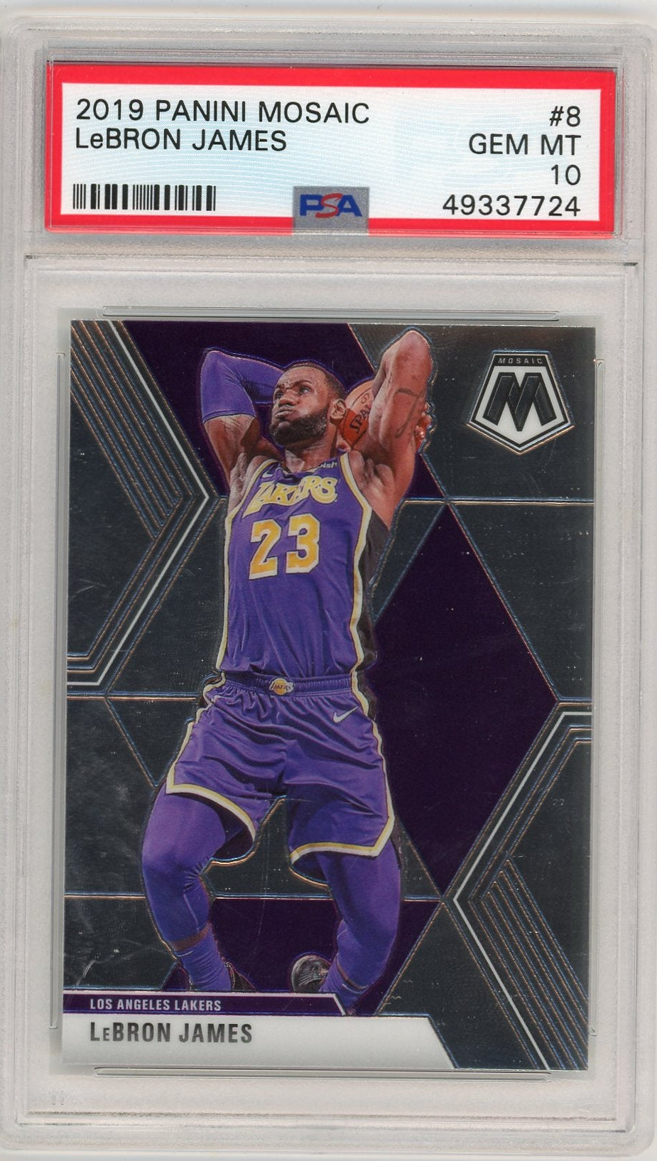 LeBron James 2019 Panini Mosaic #8 PSA 10