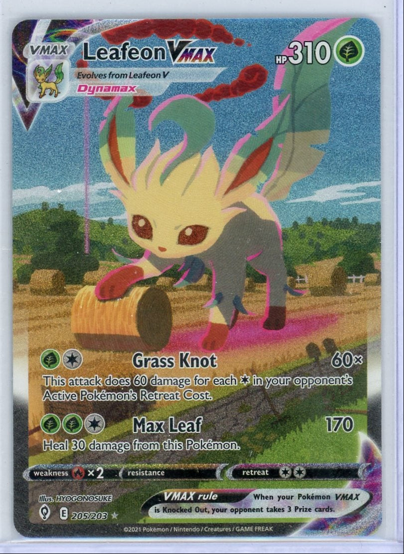 Leafeon Vmax Pokémon Evolving Skies Alternate Full Art #205/203