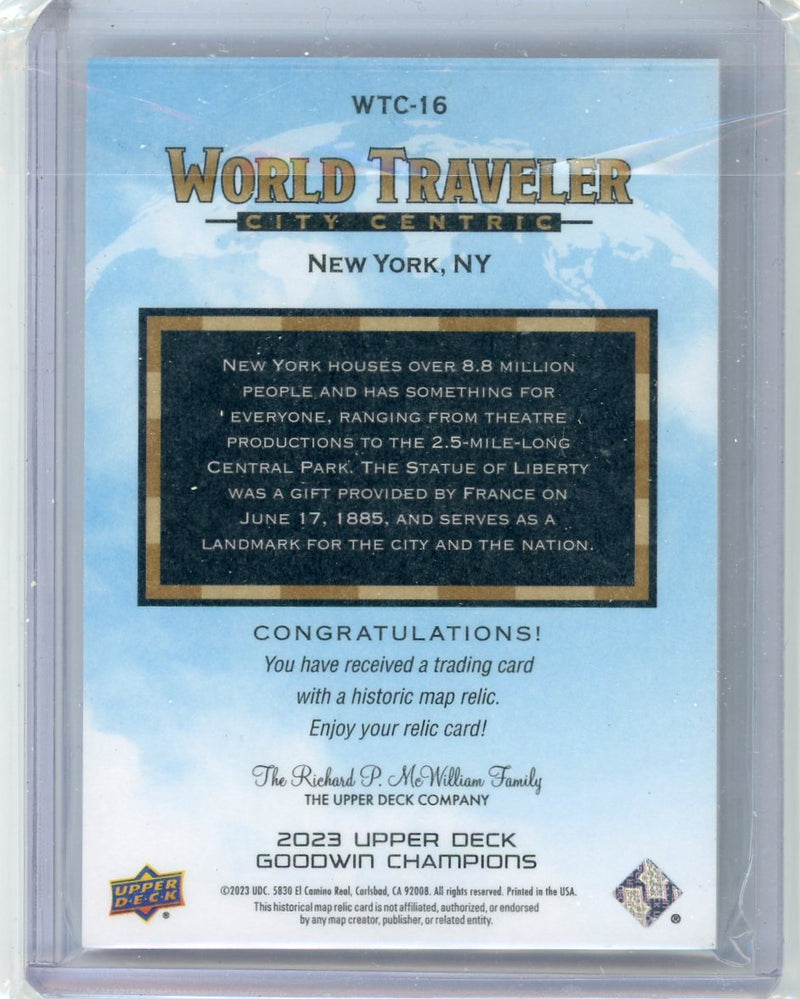 New York World Traveler 2023 Upper Deck Goodwin Champions City Centric Map Relics 