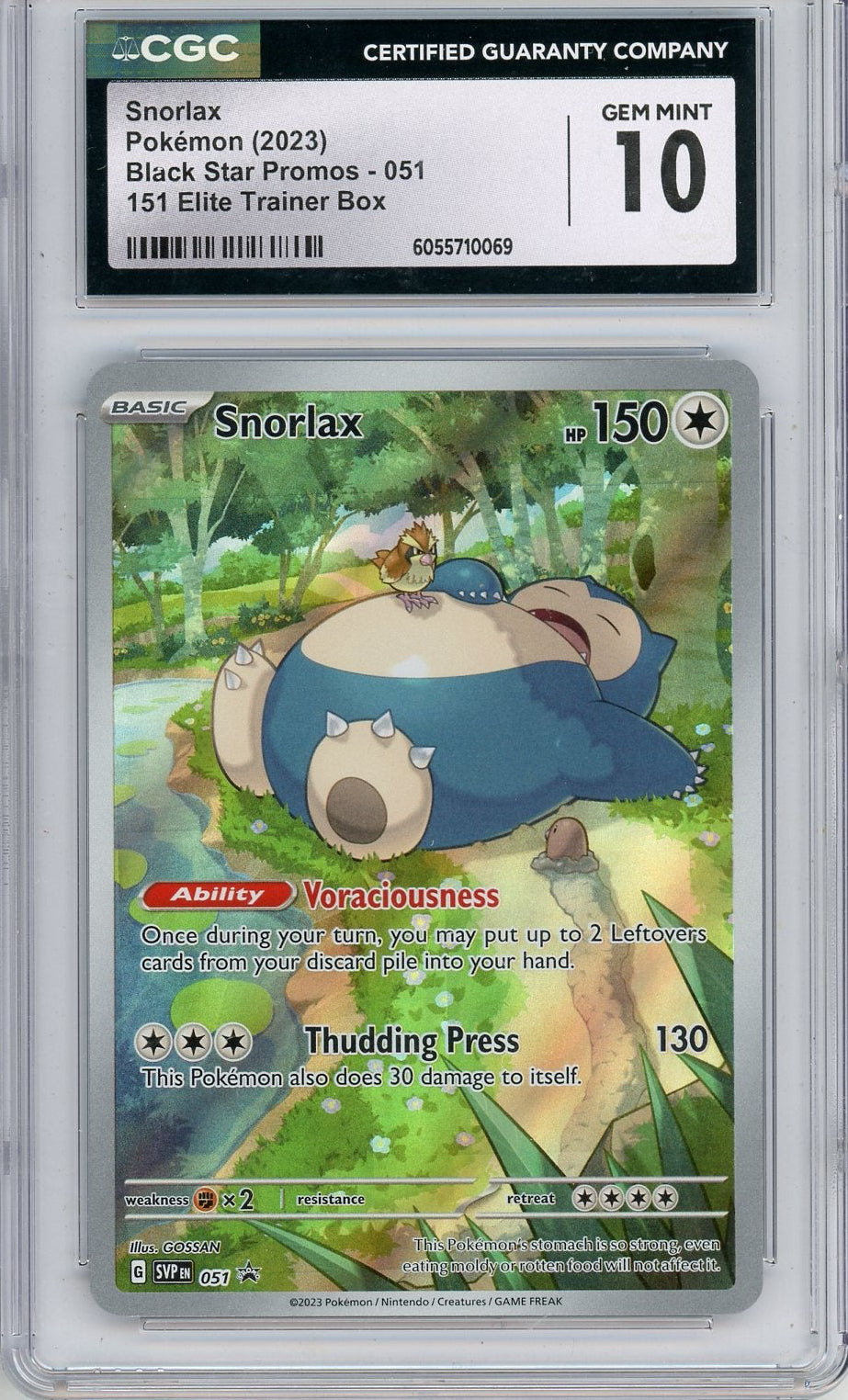 Snorlax Pokemon 151 ETB Promo #051 CGC 10