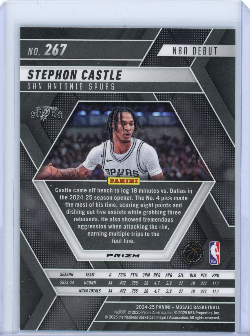 Stephon Castle 2024 Panini Mosaic Genesis NBA Debut Rookie SSP