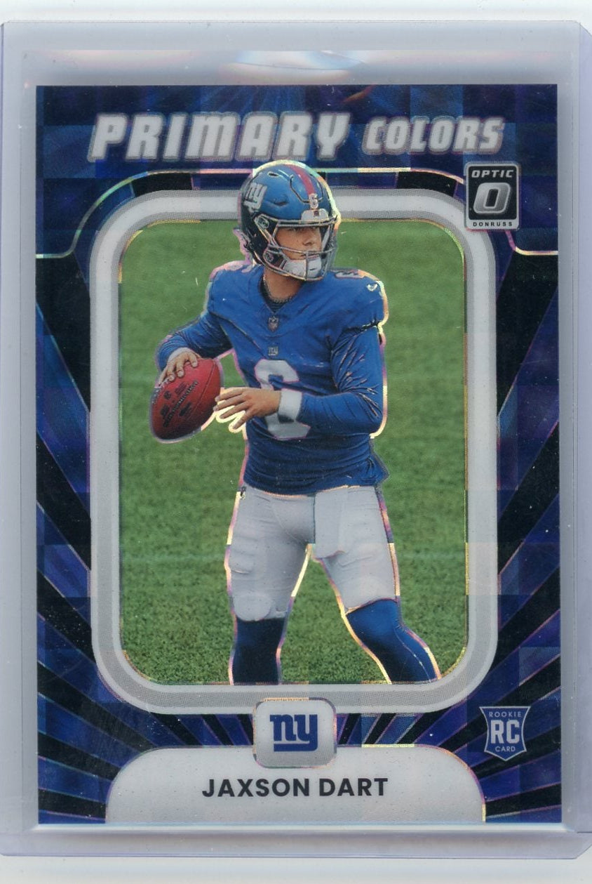 Jaxson Dart 2025 Panini Donruss Optic Primary Colors Black Pandora RC #'d 087/149