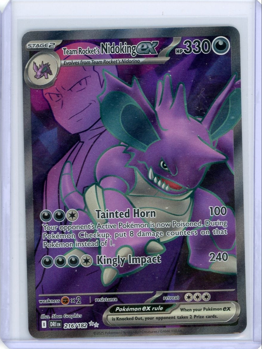 Team Rocket's Nidoking ex Pokemon Destined Rivals Ultra Rare 216/182