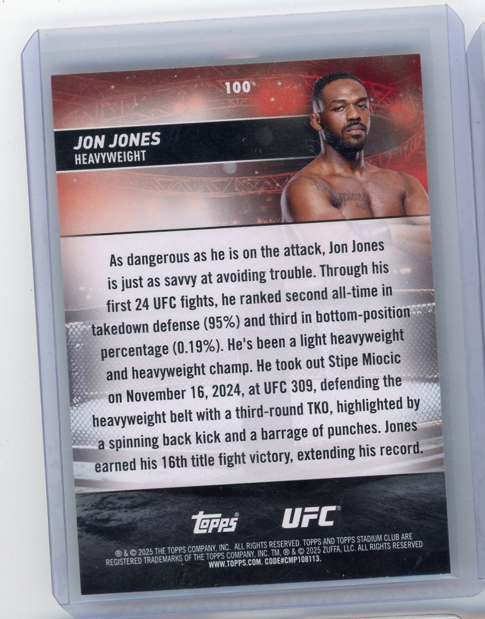 Jon Jones 2025 Topps Stadium Club Green Foil #'d 092/199