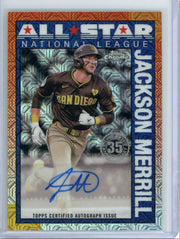 Jackson Merrill 2025 Topps Chrome 35th Anniversary Silver Pack Autograph