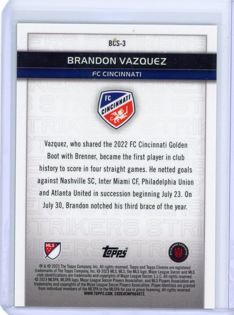 Brandon Vazquez 2023 Topps Chrome MLS City Strikers green refractor 