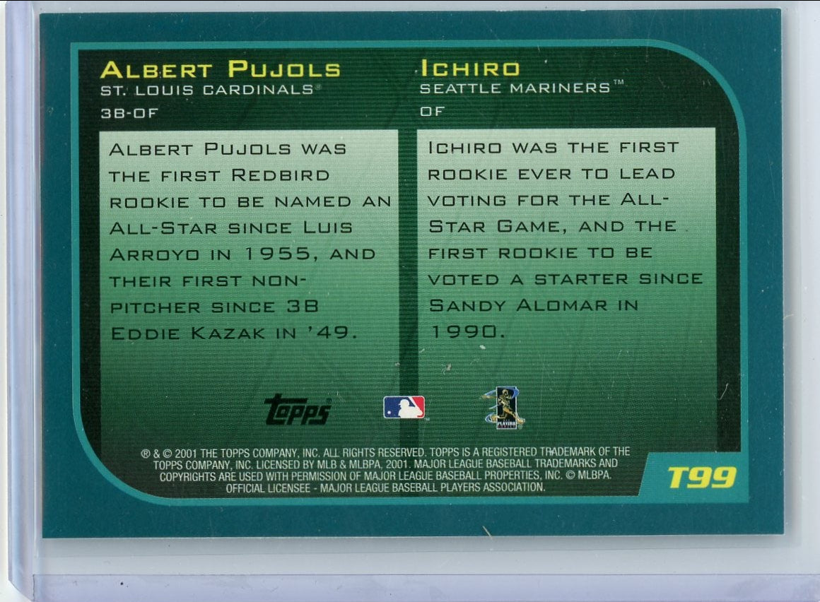Ichiro / Albert Pujols 2001 Topps Traded Rookies of the Year