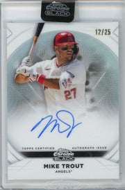 Mike Trout 2025 Topps Chrome Black Ivory Autograph #'d 12/25