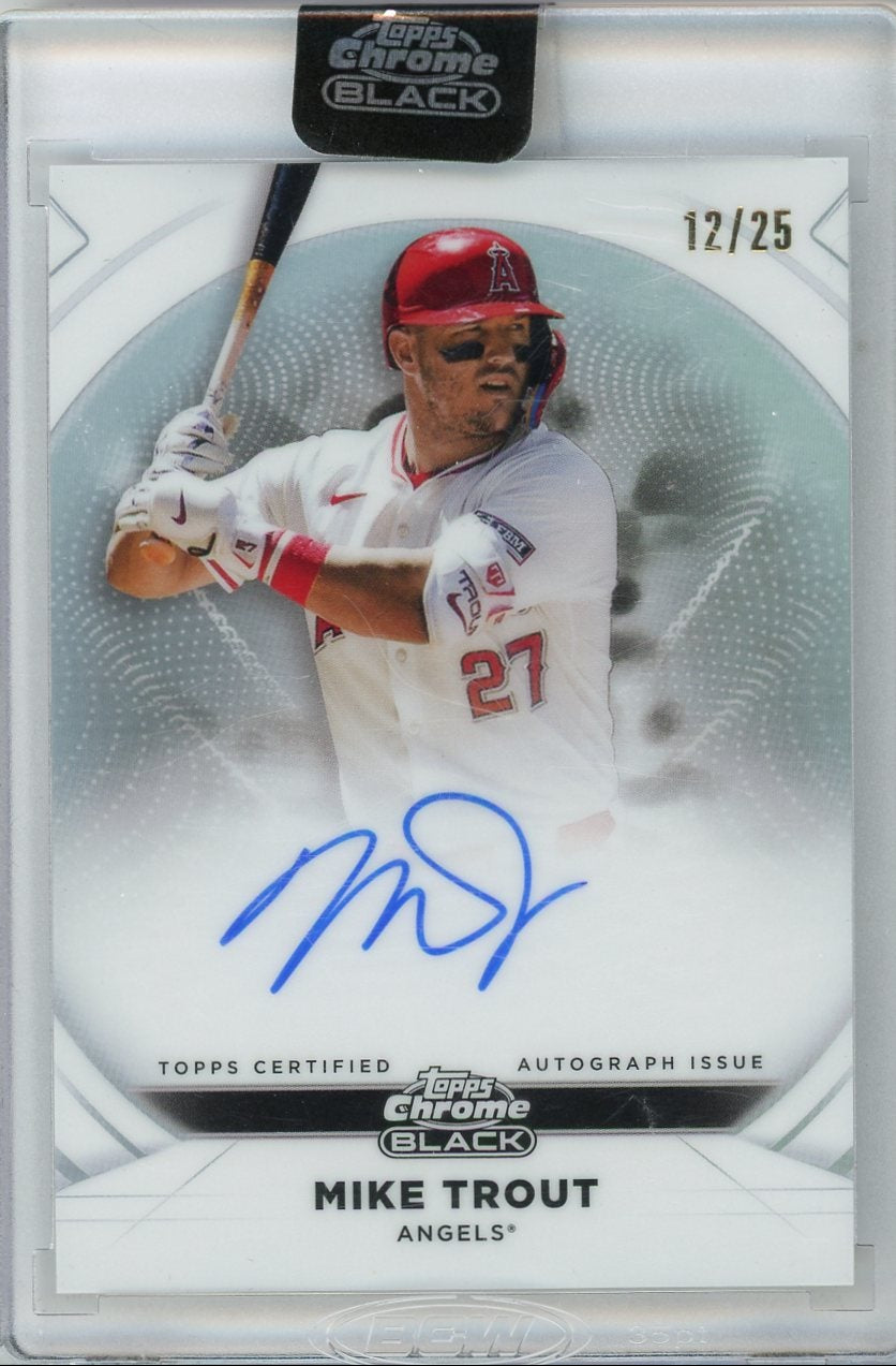 Mike Trout 2025 Topps Chrome Black Ivory Autograph #'d 12/25
