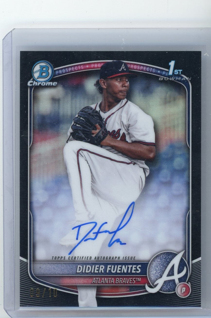 Didier Fuentes 2025 Bowman Chrome 1st Bowman Autograph Black Refractor #'d 09/10