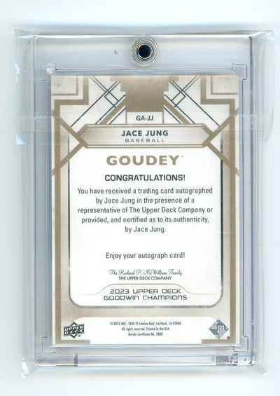 Jace Jung 2023 Upper Deck Goodwin Champions Goudey autograph rookie card