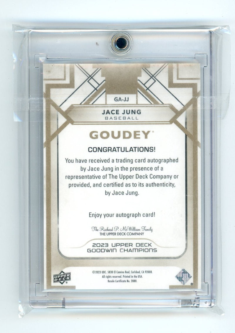 Jace Jung 2023 Upper Deck Goodwin Champions Goudey autograph rookie card