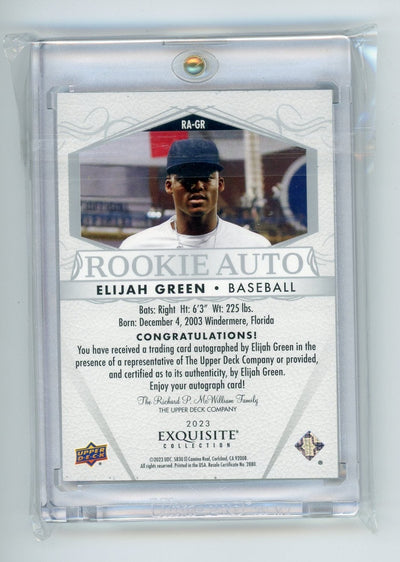 Elijah Green 2023 Upper Deck Goodwin Champions Exquisite autograph rookie card #'d 65/99