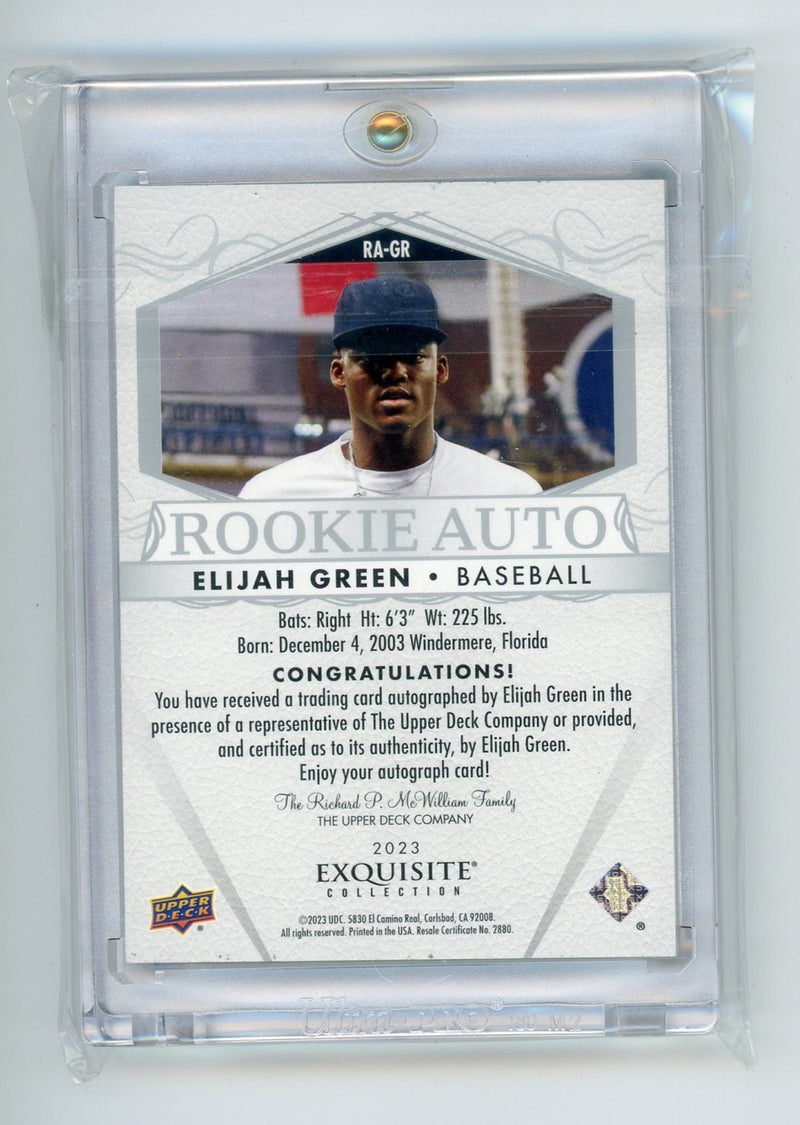 Elijah Green 2023 Upper Deck Goodwin Champions Exquisite autograph rookie card 