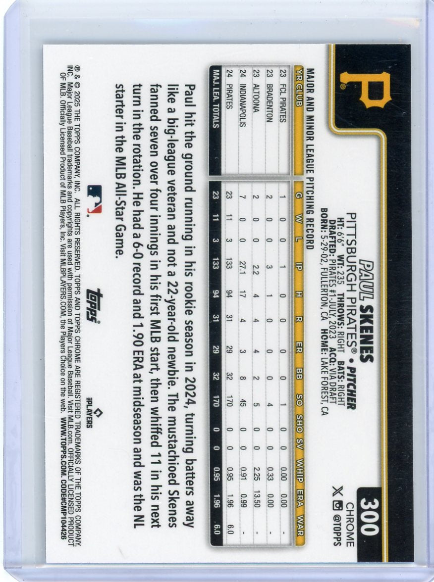 Paul Skenes 2025 Topps Chrome Logofractor Refractor