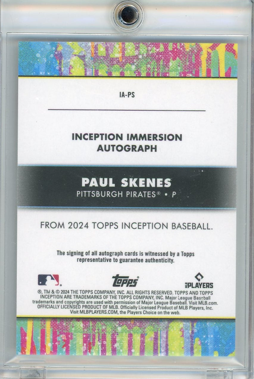 Paul Skenes 2024 Topps Inception Immersion Rookie Autograph #'d 084/100
