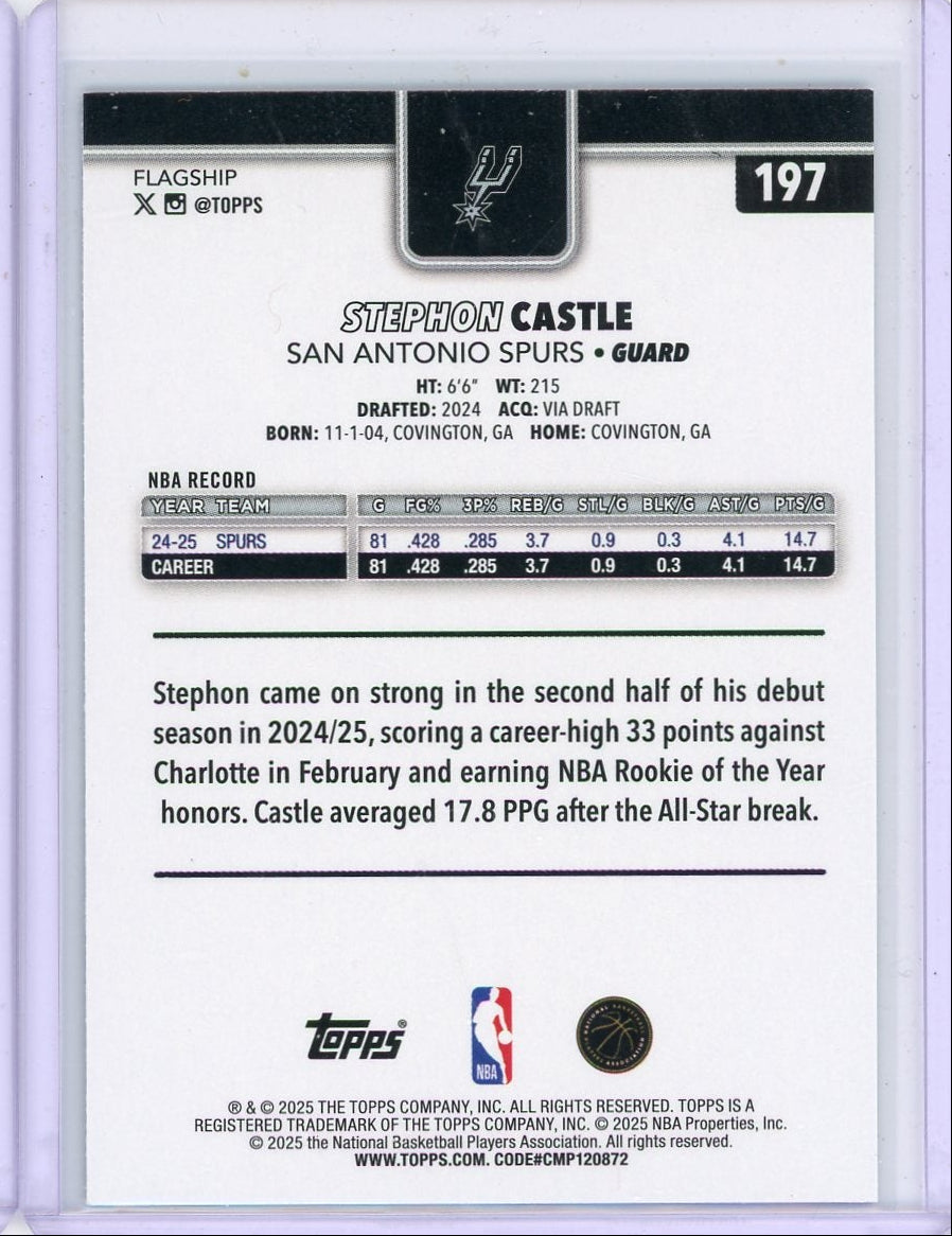 Stephon Castle 2025-26 Topps Blue Foil #'d 071/150
