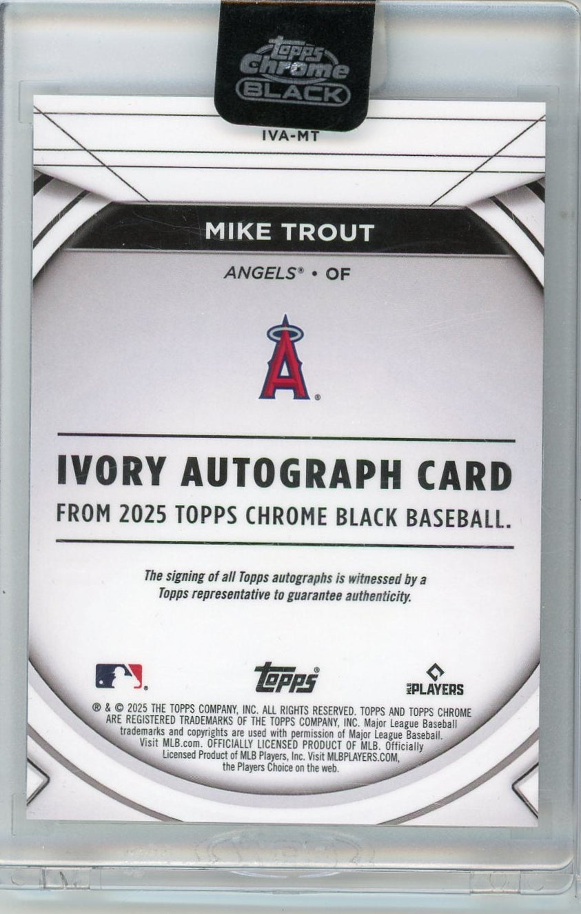 Mike Trout 2025 Topps Chrome Black Ivory Autograph #'d 12/25