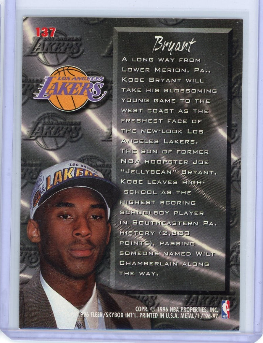 Kobe Bryant 1996 Fleer Metal Fresh Foundation Rookie